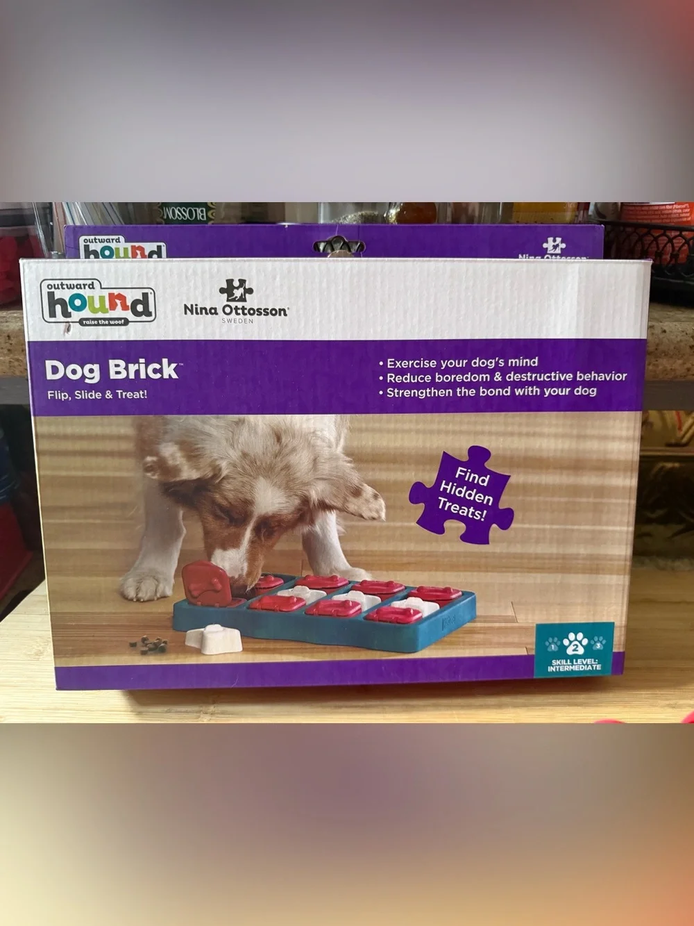 Outward Hound by Nina Ottosson Dog Brick – Interactive Treat Puzzle Enrich Toy